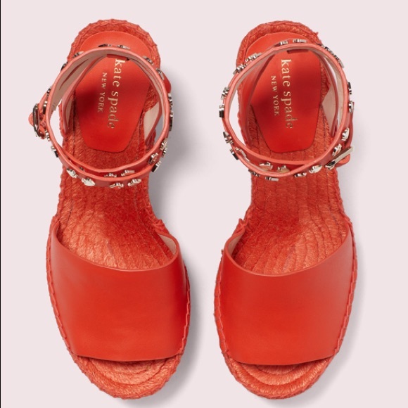 NIB Kate Spade Sandals Frenchy Leather Espadrille - Picture 6 of 11